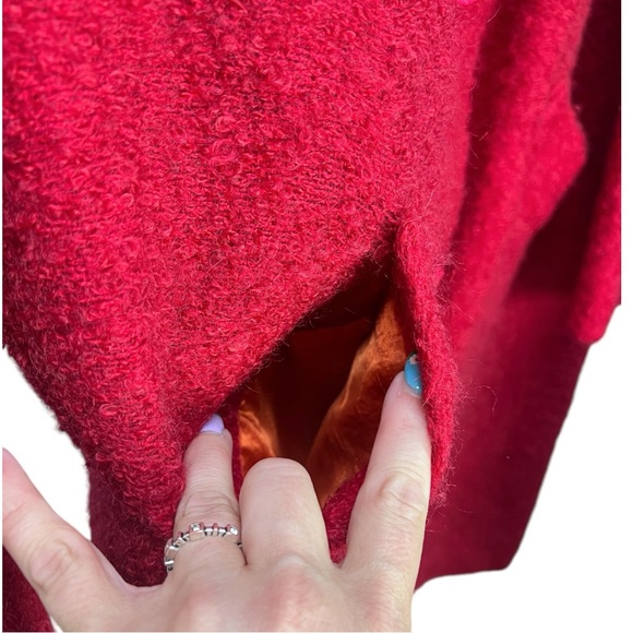 VTG Red Hockanum Fabrics Boucle Wool Coat See Measurements in Listing - Picture 5 of 13